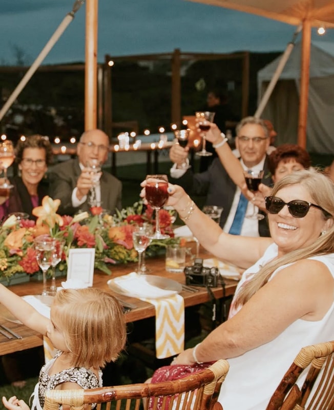 group of people sharing a toast